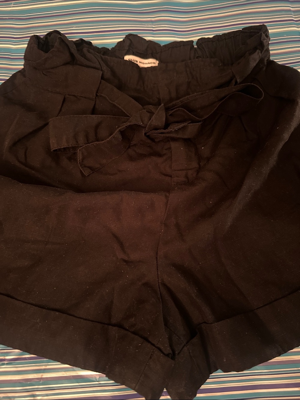 Club Monaco Black Tie-Waist Women's Shorts